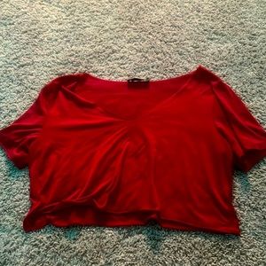 Red cropped t-shirt